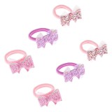 Elastice de Par pentru Copii Roz și Mov cu Glitter, CMCLASS