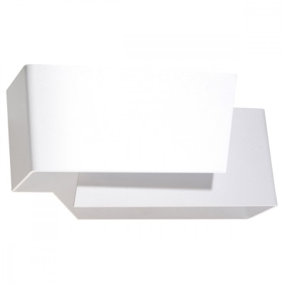 Lampă De Perete Piegare Alb Oțel 1 Bec Dreptunghiular Modern De Interior foto