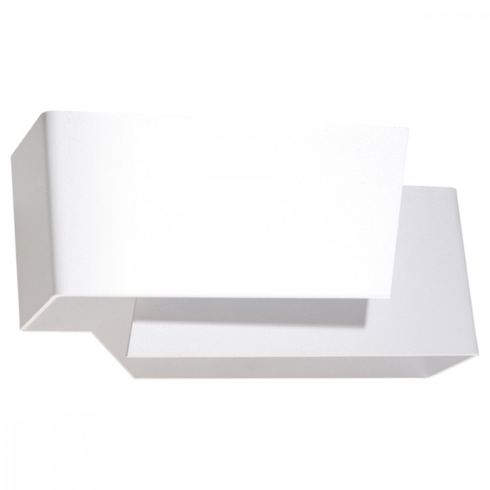 Lampă De Perete Piegare Alb Oțel 1 Bec Dreptunghiular Modern De Interior