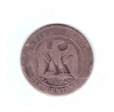 Moneda Franta 10 centimes 1863 A, stare relativ buna, curata