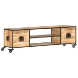 Cumpara ieftin Comoda TV, 130 x 30 x 39 cm, lemn masiv de mango