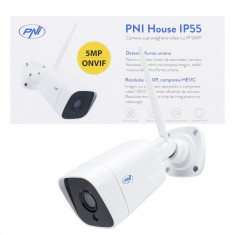 Resigilat : Camera supraveghere video PNI House IP55 5MP wireless cu IP, stand-alo