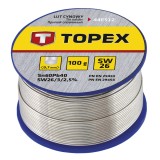 Fludor pentru electronice 0,7 mm, 100 g, 60% Sn, cu flux SW26 Topex
