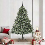 vidaXL Brad de Crăciun artificial cu 300 LED Verde 140 x 140 x 210 cm 3395246