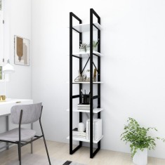 vidaXL Bibliotecă cu 5 rafturi, alb, 40x30x175 cm, PAL