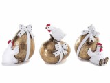 Set 3 decoratiuni Paste polirasina multicolora 8.5x6.5x10 cm