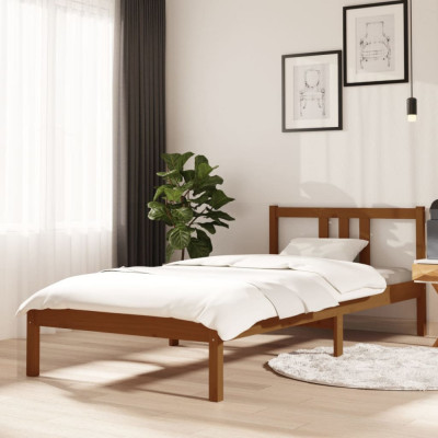 Cadru de pat, maro miere, 90x200 cm, lemn masiv de pin foto