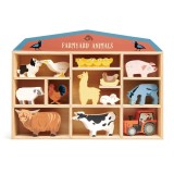 Animale domestice, din lemn premium - Stacking Farmyard - 13 piese - Tender Leaf Toys