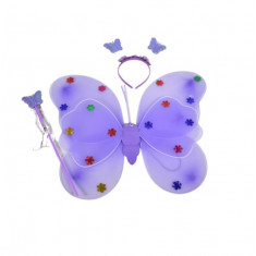 Set accesorii aripi de fluture cu bagheta si coronita