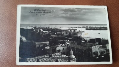 Carte postala, Constanta, vedere generala port, perioada interbelica foto
