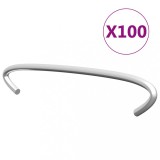 vidaXL C&acirc;rlige pentru gabioane, 100 buc., oțel galvanizat, 10 cm