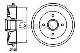 Tambur frana CITROEN SAXO (S0, S1) (1996 - 2004) BOSCH 0 986 477 124