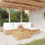 Cumpara ieftin Set mobilier grădină cu perne, 5 piese, lemn masiv de tec