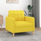 Fotoliu Canapea Gossi Galben Deschis, 60 cm, Textil, Cadru Metalic, Confortabil, 78x77x80 cm