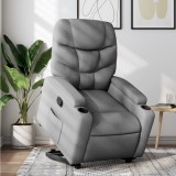 VidaXL Fotoliu rabatabil cu ridicare, gri deschis, material textil