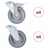 Cumpara ieftin Roti pivotante cu gaura pentru surub, 8 buc., 100 mm