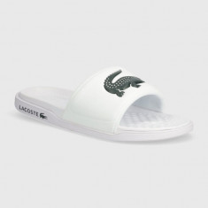 Lacoste papuci Serve Dual Synthetic Logo Strap barbati, culoarea alb, 43CMA0110