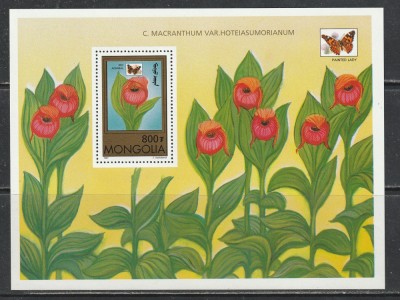 Mongolia 1997 - #695 Orhidee si Fluturi S/S 1v MNH foto