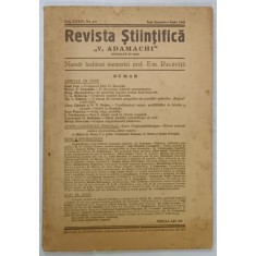 REVISTA STIINTIFICA &#039; V. ADAMACHI &#039; , NR. 1 -2 , IASI , IANUARIE - IUNIE , 1948