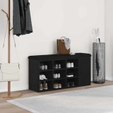 VidaXL Bancă de depozitare, stejar negru, 100x30x48 cm, lemn prelucrat