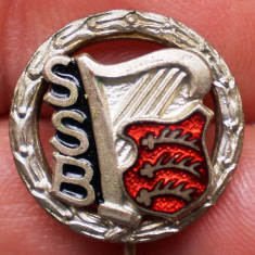 I.805 INSIGNA GERMANIA STICKPIN MUZICA LIRA COR SSB Württemberg h16mm email