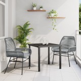 vidaXL Set de dining de grădină 3 piese cu perne Gri din Ratan PE