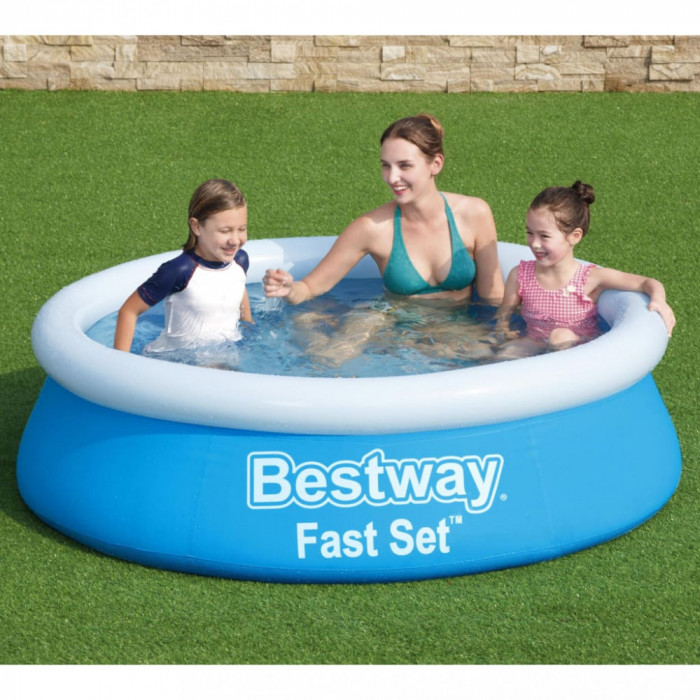 Bestway Piscina gonflabilă Fast Set, albastru, 183x51 cm, rotundă