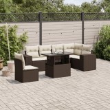Gossi set canapele de gradina cu perne, 7 piese, maro, poliratan