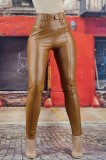 B649-8 Pantaloni casual din material supraelastic cu talie inalta, M, S/M