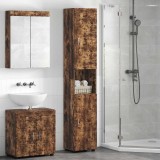 vidaXL Set dulap baie TULUM Stejar fumuriu 37 x 31,5 x 203 cm 880356