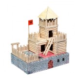 Set constructie arhitectura Vario Fort, 194 piese din lemn, Walachia
