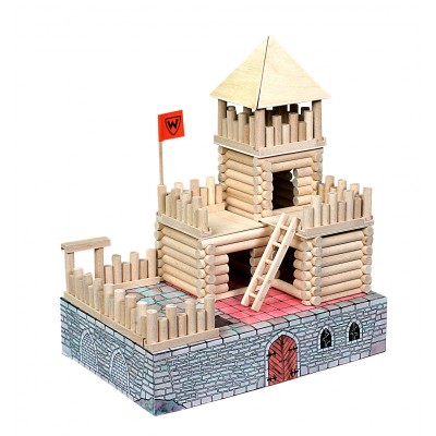 Set constructie arhitectura Vario Fort, 194 piese din lemn, Walachia foto