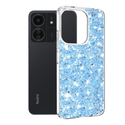 Husa pentru Xiaomi Redmi 13C 4G / 13C 5G / Poco M6 / C65 - Techsuit Sparkly Glitter - Blue foto