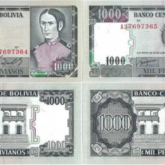 2 × 1982 ( 25 VI ) , 1,000 pesos bolivianos ( P-167a.1 ) - Bolivia - stare UNC