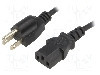 Cablu alimentare AC, 1.8m, 3 fire, culoare negru, IEC C13 mama, NEMA 5-15 (B) mufa, ESPE -