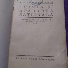 CHIMIA SI APARAREA NATIONALA-1928-Dr.STEFAN MINOVICI,Ed.CASEI SCOALELOR-Graiul R