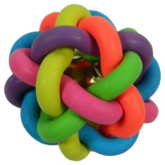 Jucarie minge impletita &amp; clopotel 6 cm
