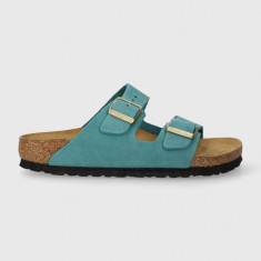 Birkenstock papuci din nubuc Arizona culoarea turcoaz, 1026537