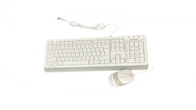 Set tastatură și mouse A4Tech F1010, alb, USB, ideal pentru birou foto