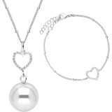 Bola Crystal Heart clopoțel de maternitate Silver
