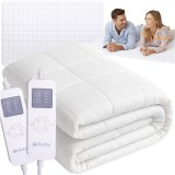 Saltea electrica dubla, 203 x 152 cm, 9 trepte de incalzire, cronometru, telecomanda, 70W, alba