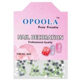 Strasuri unghii - flori, verde-deschis, 50buc, INGINAILS