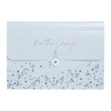 Servietă cu 13 compartimente, Bleu Floral, 33,5x4x24cm, CMCLASS