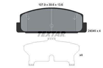 TEXTAR 2404501 set placute frana,frana disc foto