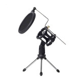 Set filtru protectie microfon din burete + tripod profesional, Negru