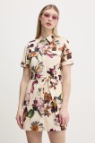 Desigual rochie MONICAWHITE culoarea bej, mini, dreaptă, 25SWVW13