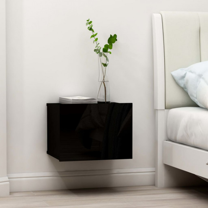 Gossi noptiere, 2 buc., negru, 40x30x30 cm, lemn prelucrat