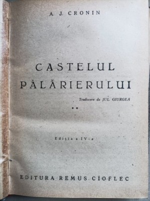 Castelul palarierului - A. J. Cronin foto