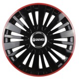 Cumpara ieftin Set 4 Capace Roti pentru Daewoo, model Falcon Black Cu Rama Rosie, R16, DAEWOO