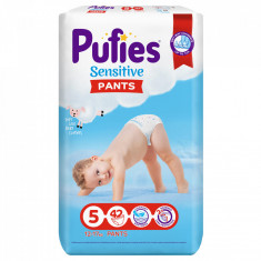 Scutece-chilotel Pufies Pants Sensitive Junior, Marimea 5, 12-17 kg, 42 buc foto